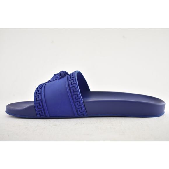 Versace Medusa Palazzo Blue Rubber Logo Slide Pool Sandal Flip Flop Flat 44 11 main image 11